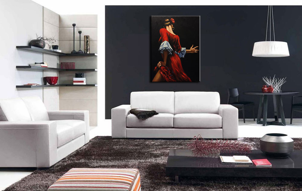 Flamenco schilderij 90x120cm - Afbeelding 3