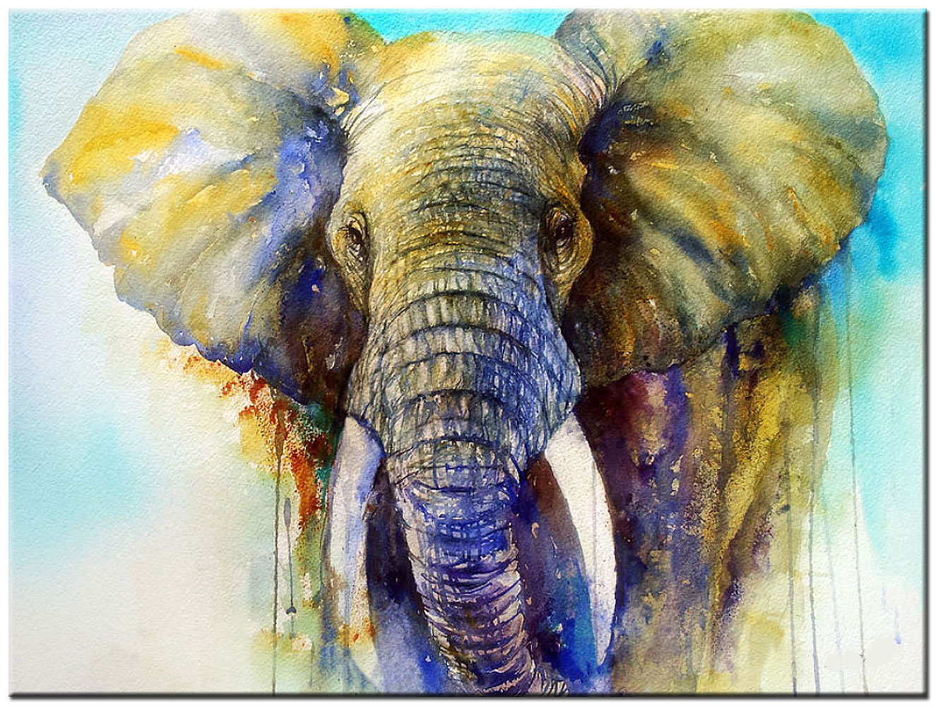 Stille Kracht modern olifant schilderij 120x90cm