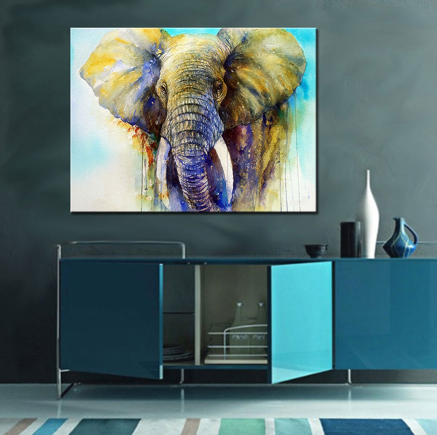 Stille Kracht modern olifant schilderij 120x90cm - Afbeelding 4