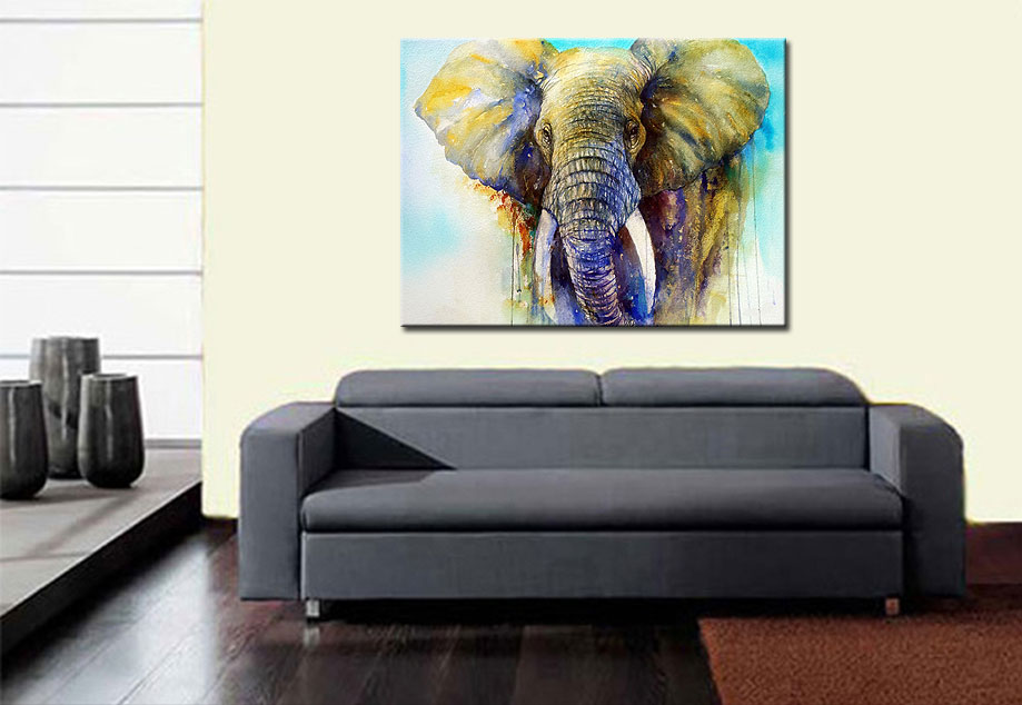 Stille Kracht modern olifant schilderij 120x90cm - Afbeelding 3
