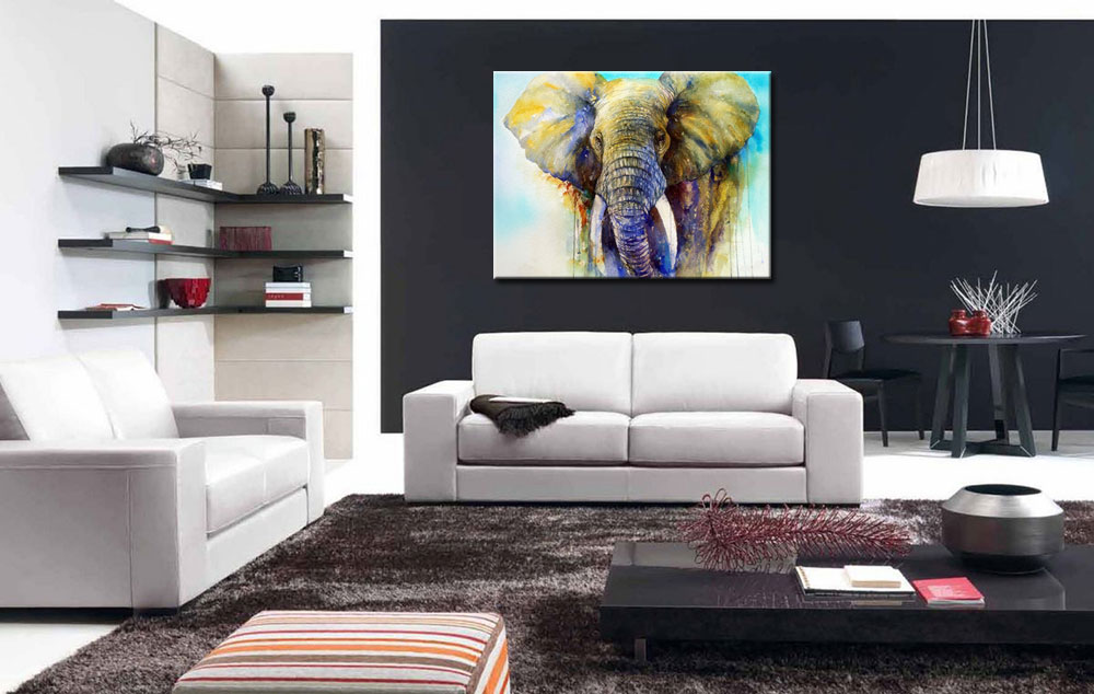 Stille Kracht modern olifant schilderij 120x90cm - Afbeelding 2