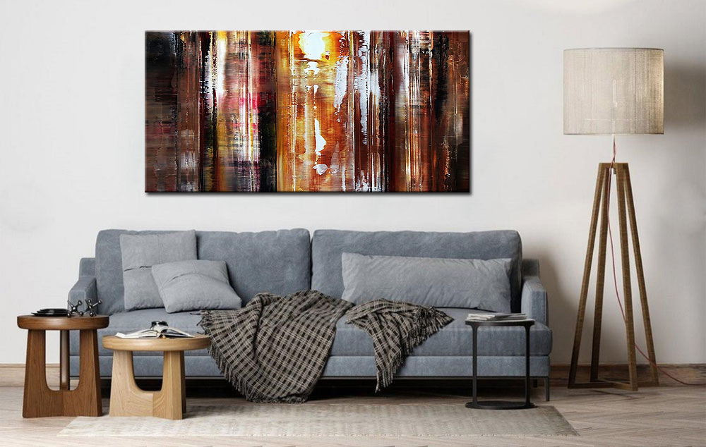 Abstract schilderij Licht en Schaduw 180x90cm - Afbeelding 4