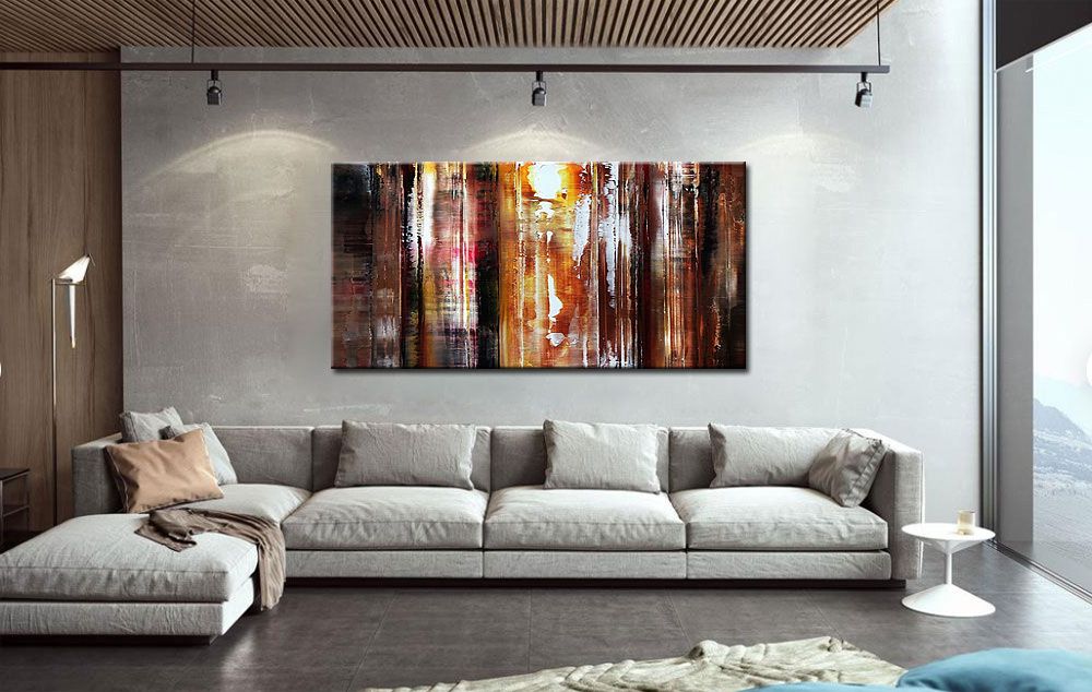 Abstract schilderij Licht en Schaduw 180x90cm - Afbeelding 2