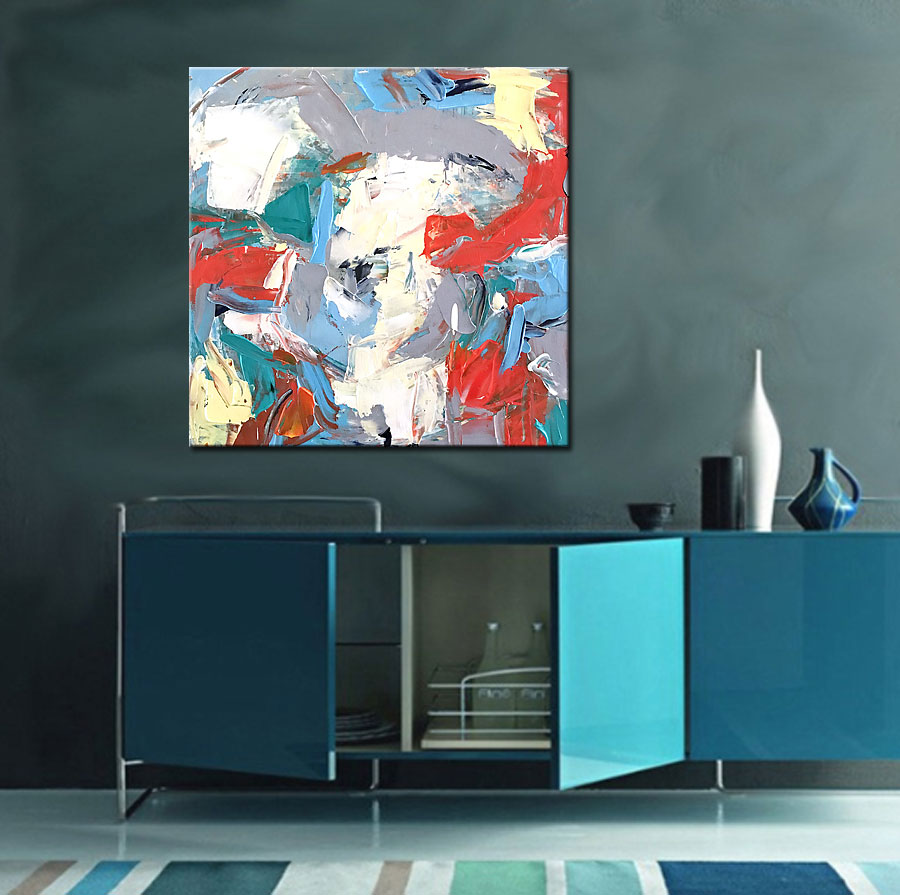 Persia abstract schilderij 100x100cm - Afbeelding 4