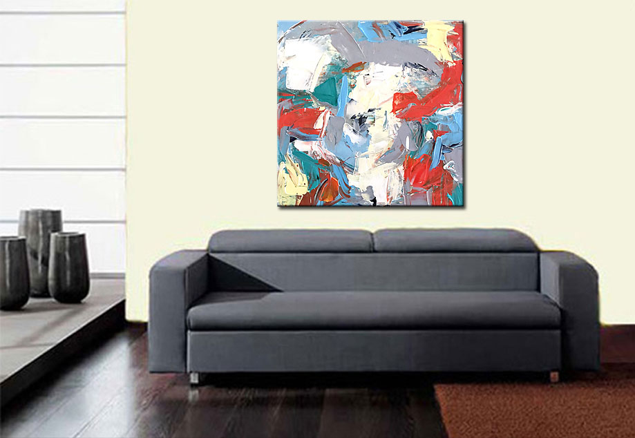 Persia abstract schilderij 100x100cm - Afbeelding 3