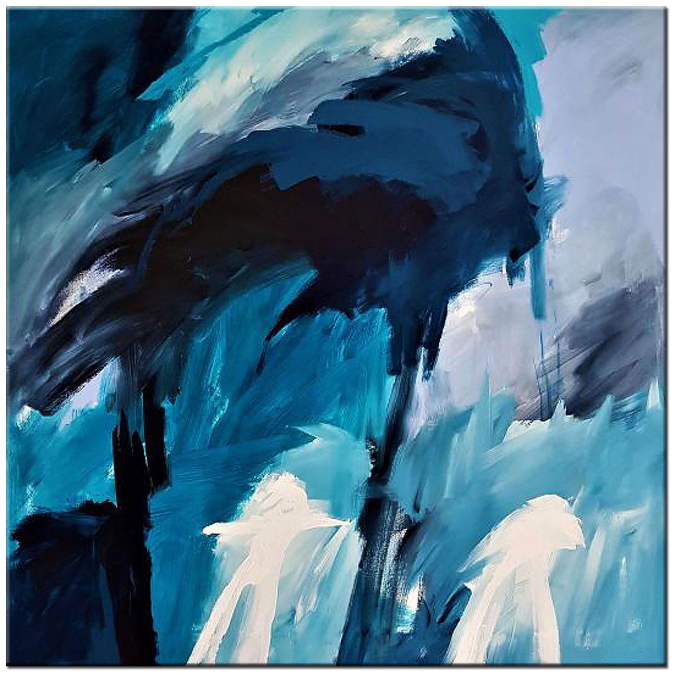 Oceaan abstract schilderij 100x100cm