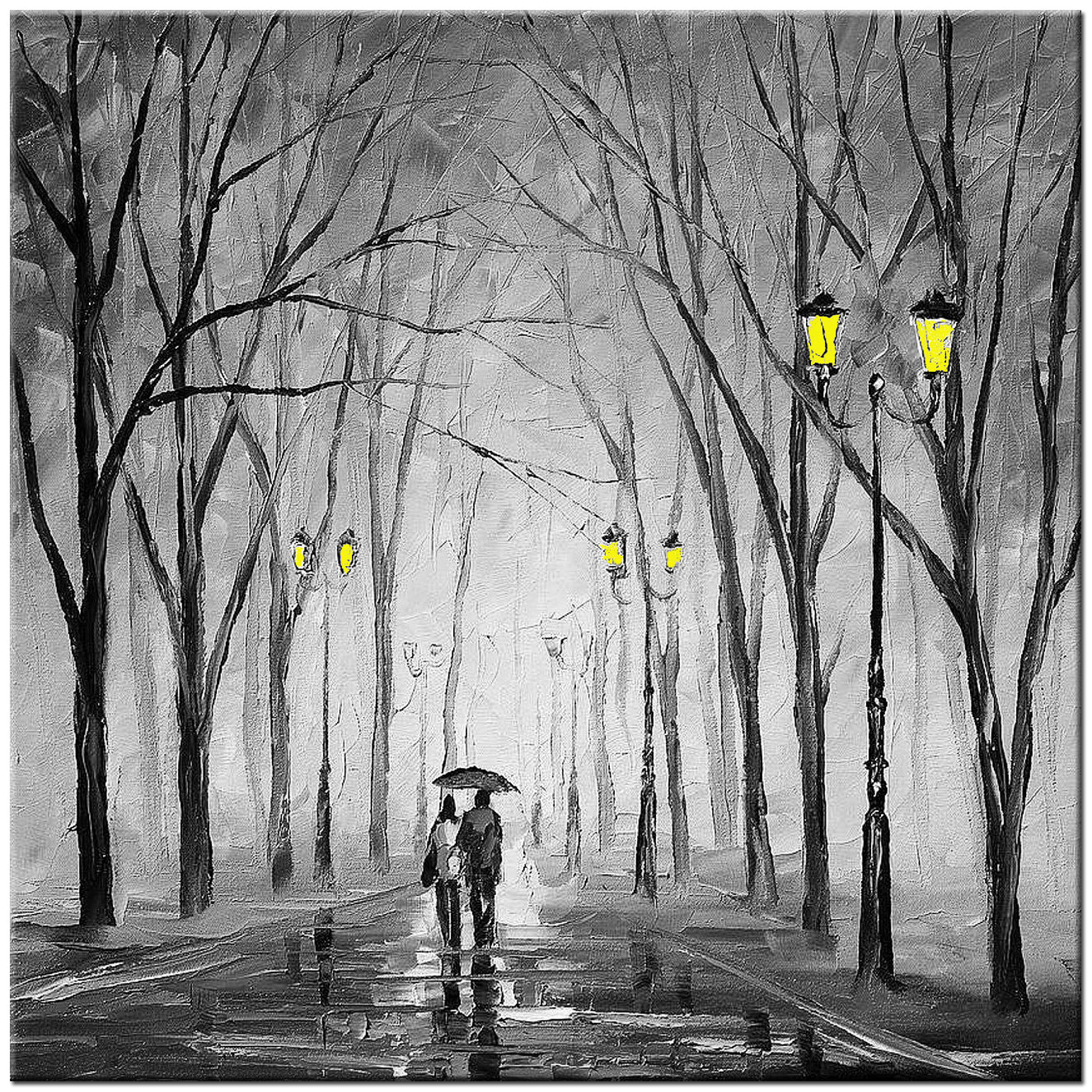 Wandeling modern schilderij 100x100cm