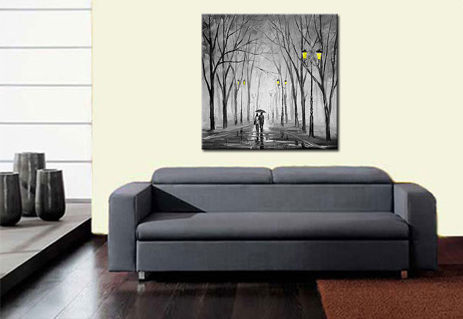 Wandeling modern schilderij 100x100cm - Afbeelding 2