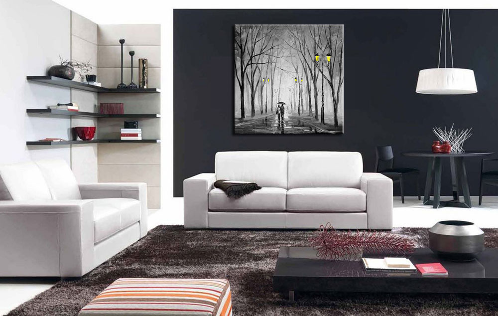 Wandeling modern schilderij 100x100cm - Afbeelding 3