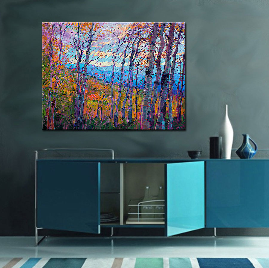 Trees and Wind modern schilderij 120x90cm - Afbeelding 4