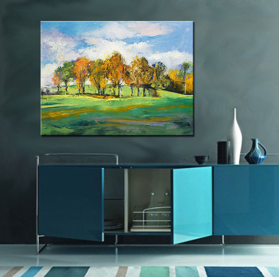 Landschap modern schilderij 120x90cm - Afbeelding 4