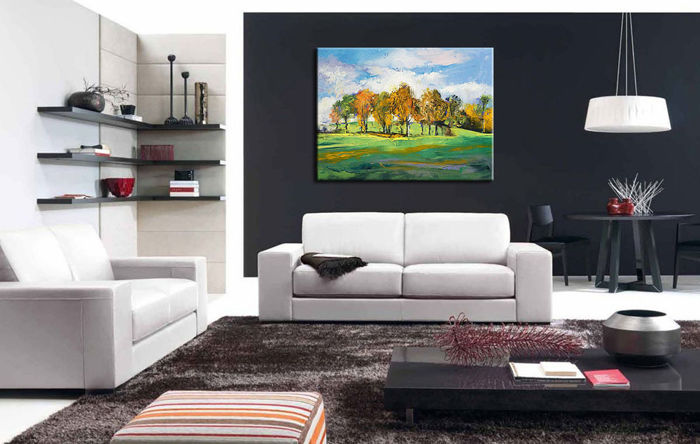 Landschap modern schilderij 120x90cm - Afbeelding 3