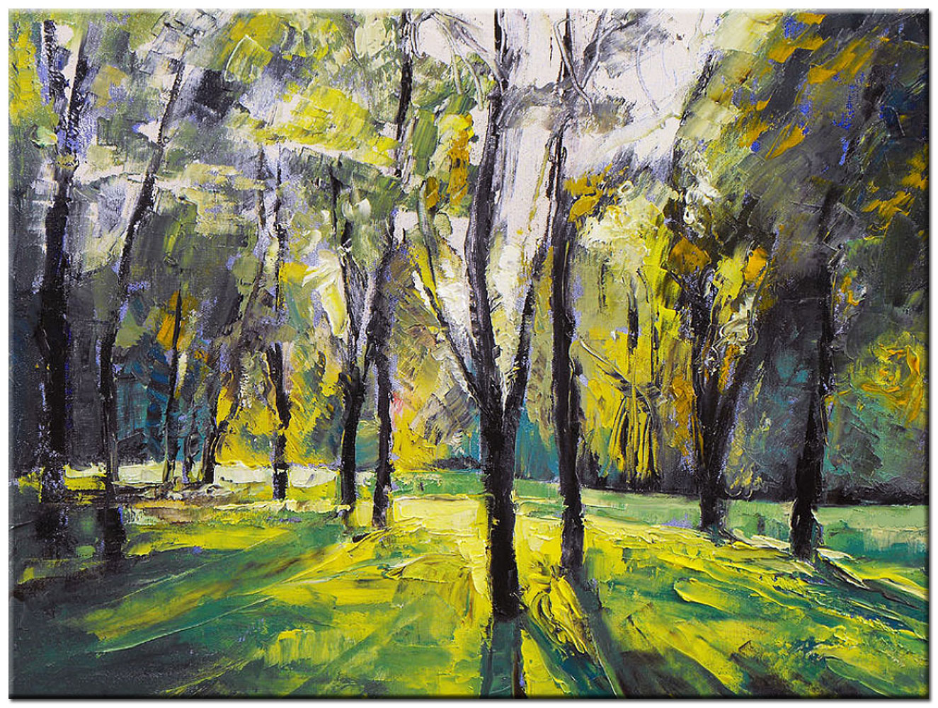 Bomen in het Bos modern schilderij 120x90cm