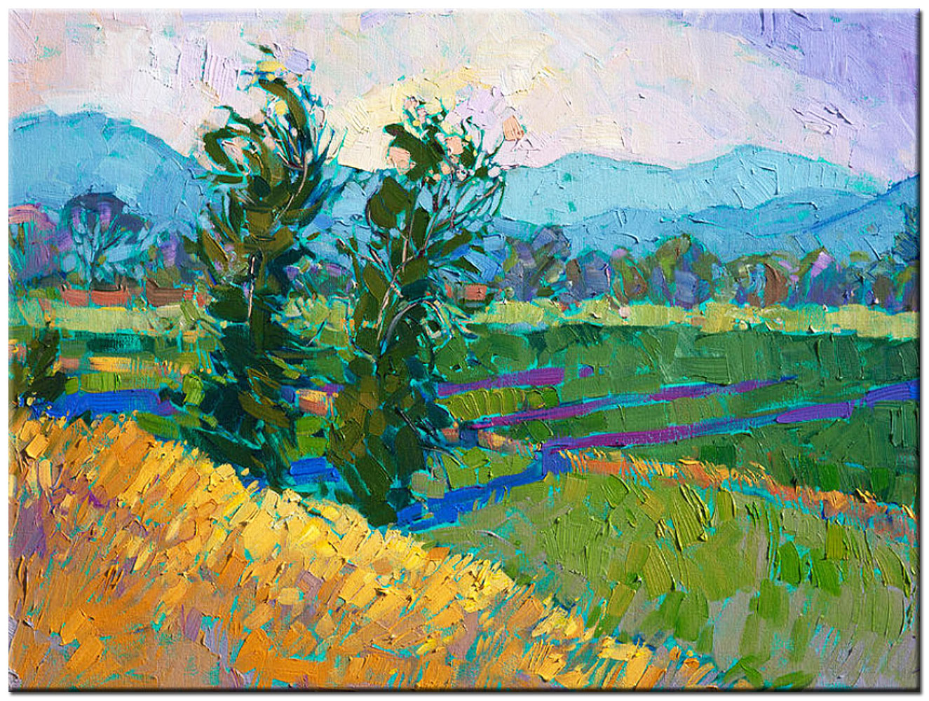 Bomen en Planten modern schilderij 120x90cm