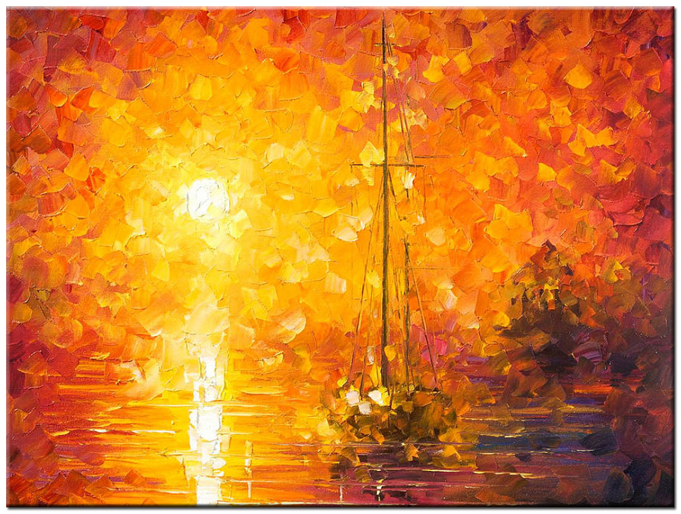 Varen op Open Zee modern schilderij 120x90cm