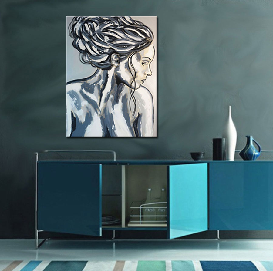 Vrouwen schilderij Stijlvolle Rust 90x120cm - Afbeelding 4