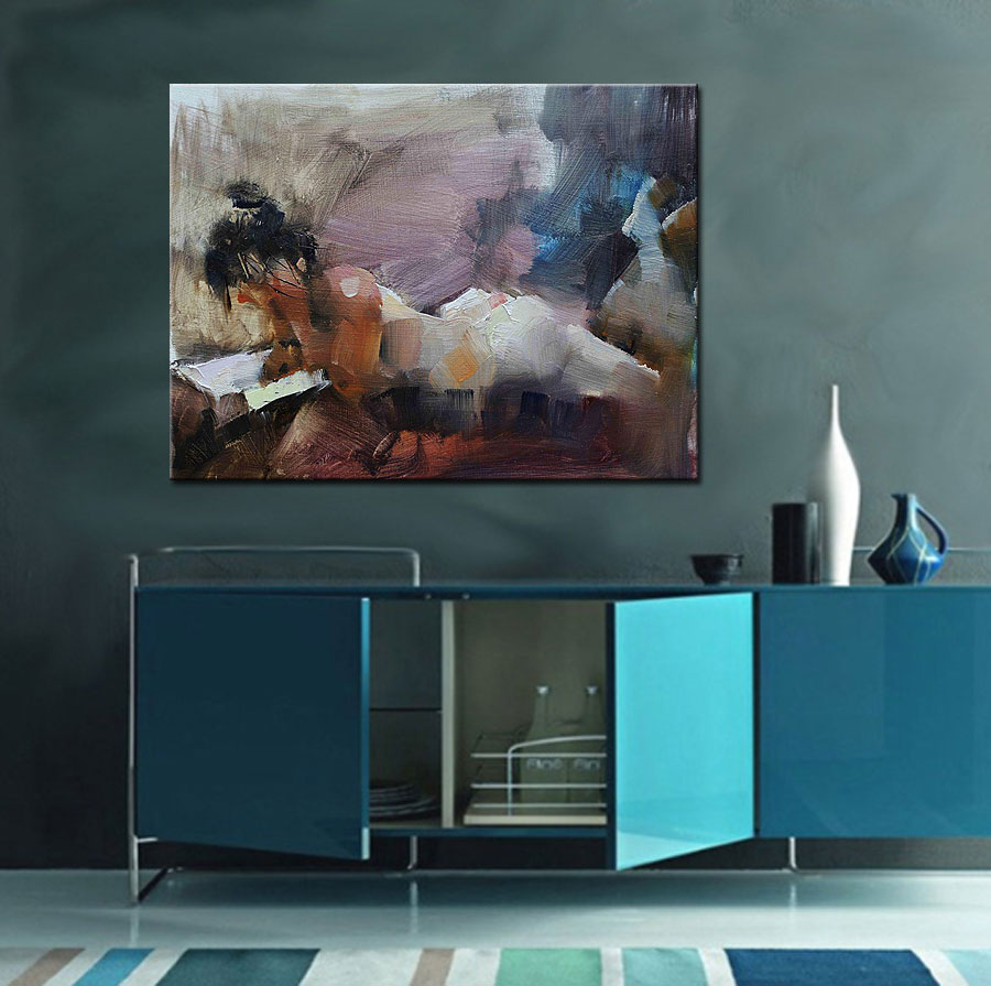 Vrouwen schilderij Reading a Book 120x90cm - Afbeelding 4