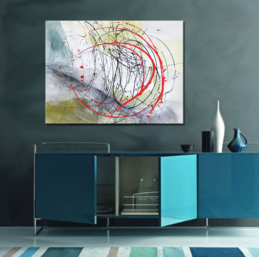 Broken Circles abstract modern schilderij 120x90cm - Afbeelding 4