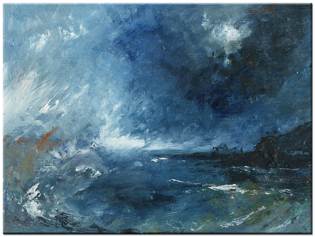 Sea Storm abstract modern schilderij 120x90cm