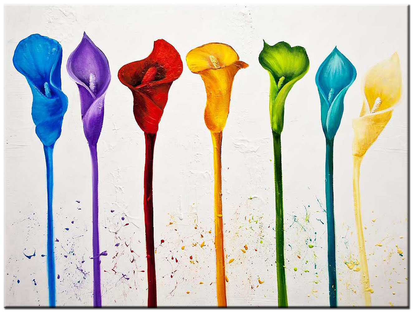 Bloemen schilderij Seven Flowers 120x90cm