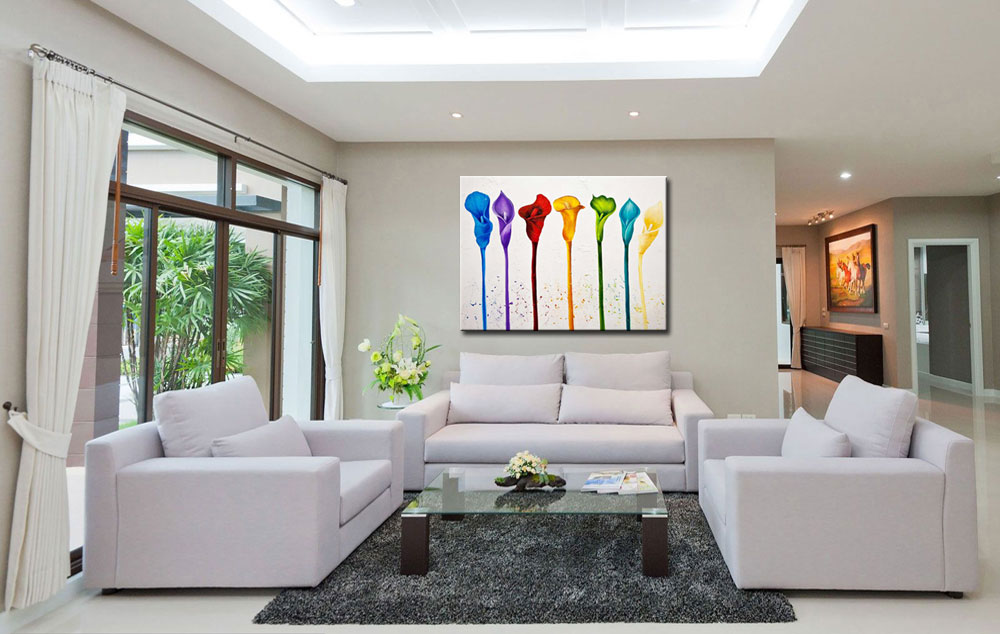 Bloemen schilderij Seven Flowers 120x90cm - Afbeelding 3