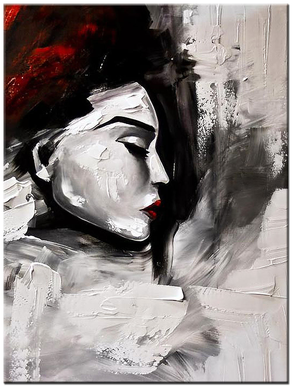 Sleeping Woman dame modern schilderij 90x120cm