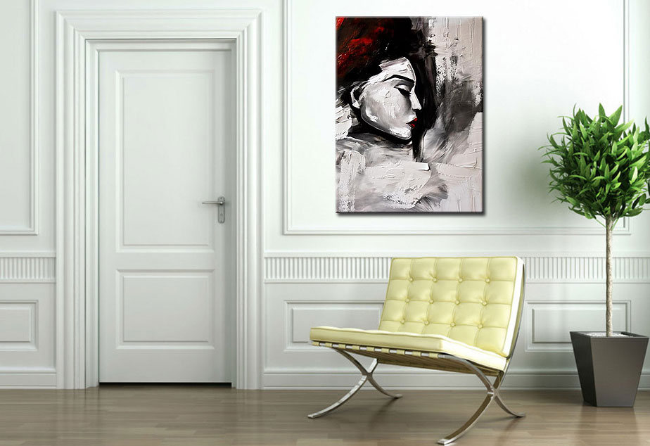 Sleeping Woman dame modern schilderij 90x120cm - Afbeelding 2