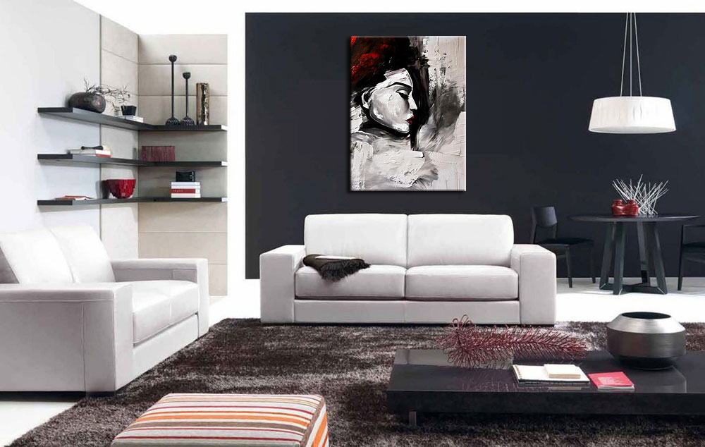 Sleeping Woman dame modern schilderij 90x120cm - Afbeelding 3