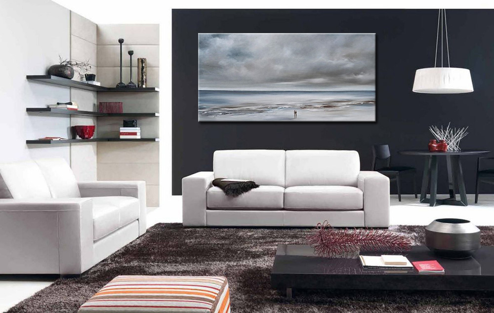 Figuratief schilderij Bezinning aan Zee 180x90cm - Afbeelding 3