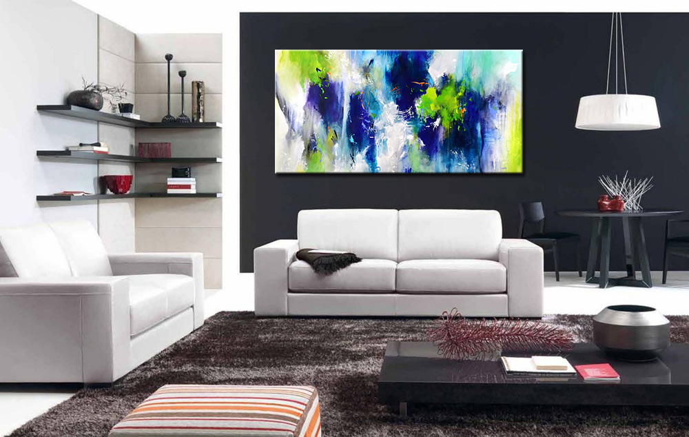 Abstract schilderij Diepte en licht 180x90cm - Afbeelding 3