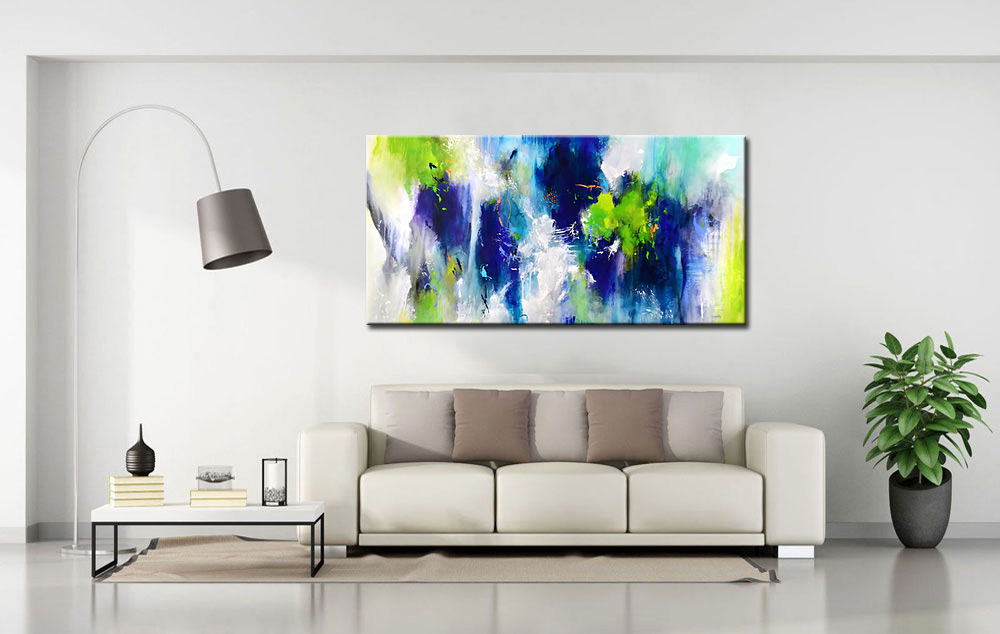 Abstract schilderij Diepte en licht 180x90cm - Afbeelding 2
