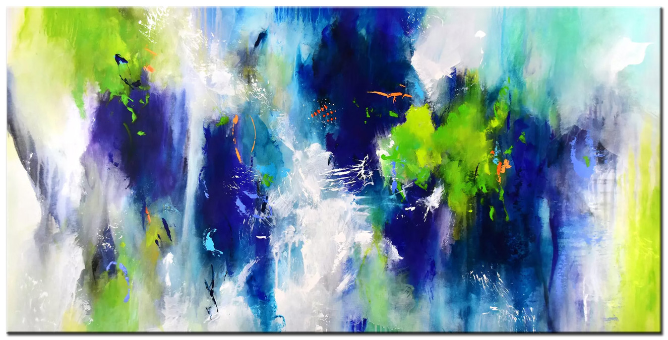 Abstract schilderij Diepte en licht 180x90cm