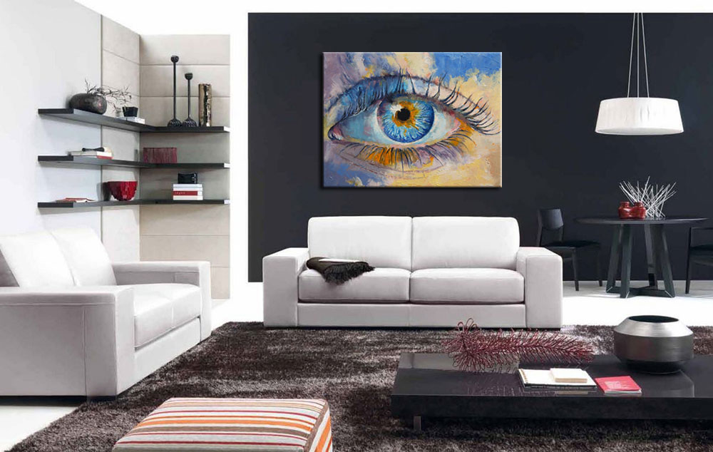 Blue Eye modern schilderij 120x90cm - Afbeelding 3