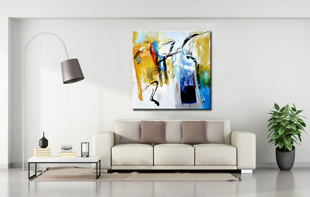 Something abstract modern schilderij 100x100cm - Afbeelding 3