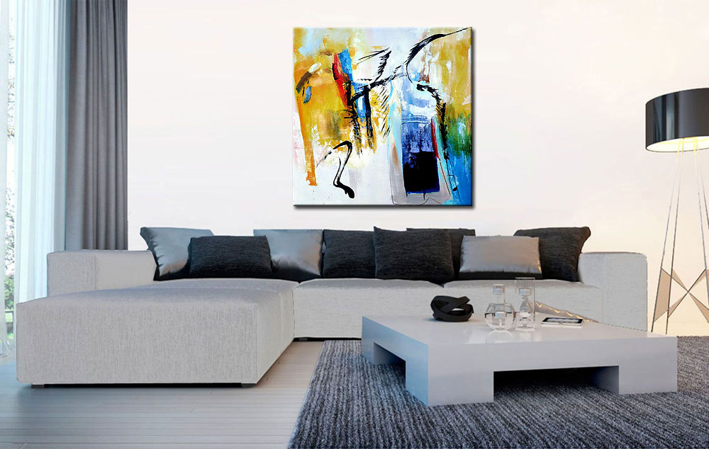Something abstract modern schilderij 100x100cm - Afbeelding 4