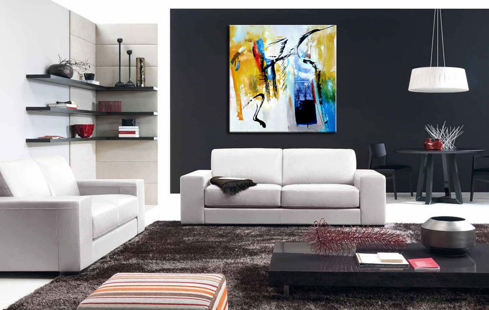 Something abstract modern schilderij 100x100cm - Afbeelding 2