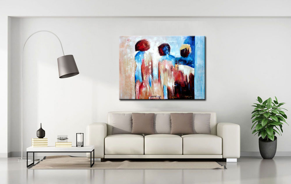 Figuratief modern schilderij Drie Mensen 120x90cm - Afbeelding 4