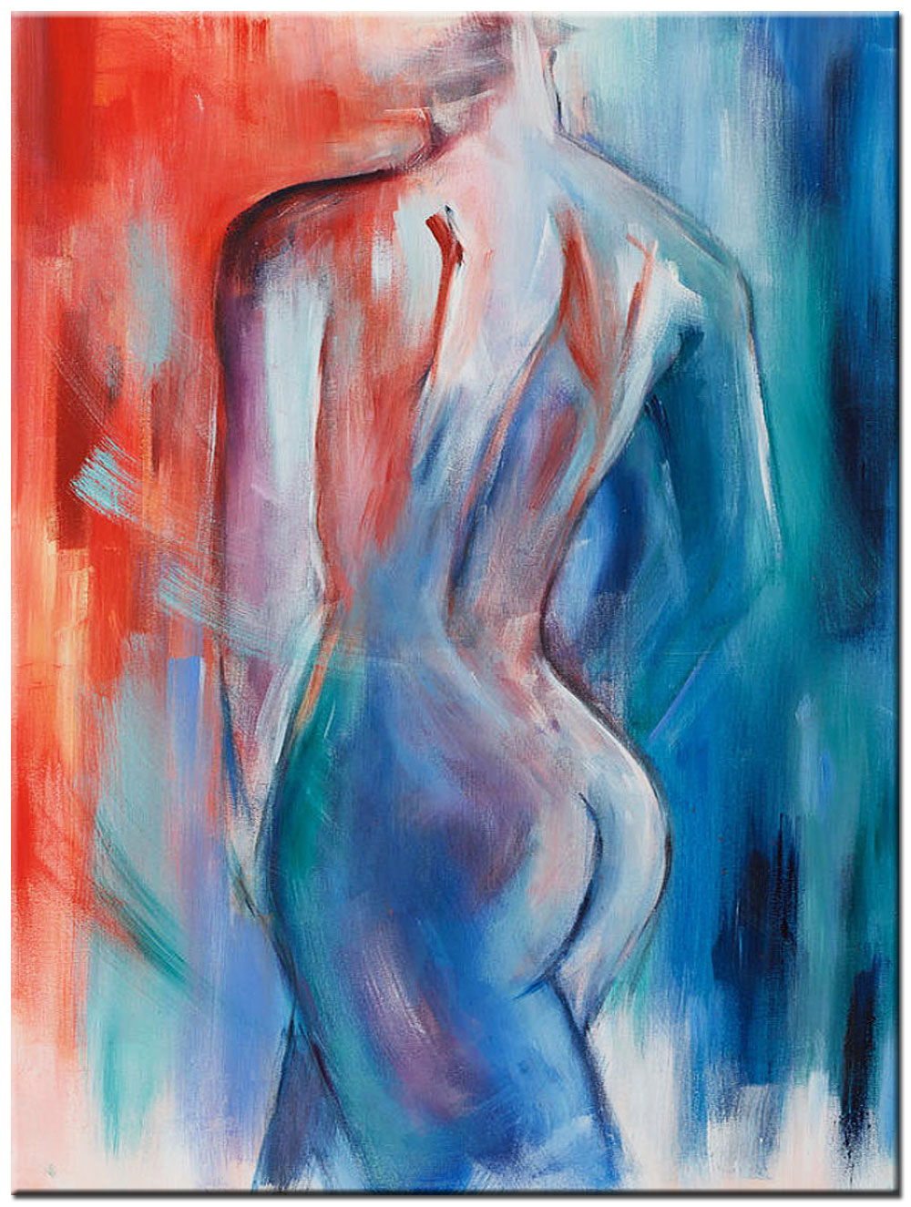 Erotisch schilderij Kleurrijke Vrouw 90x120cm