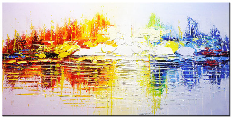 Spiegeling modern groot schilderij