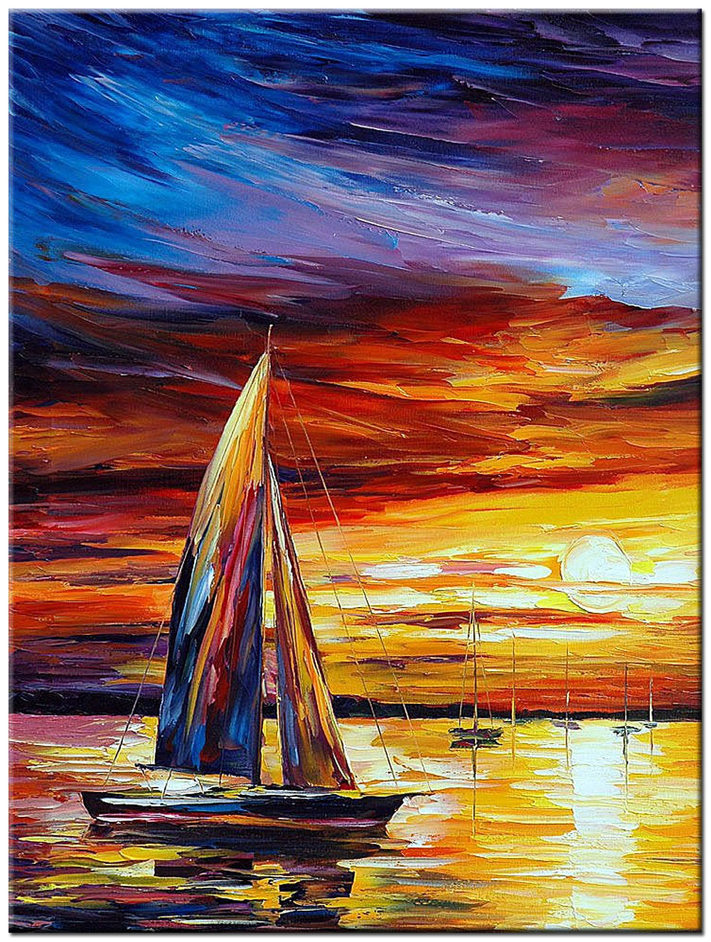 Zeilboot modern schilderij 90x120cm