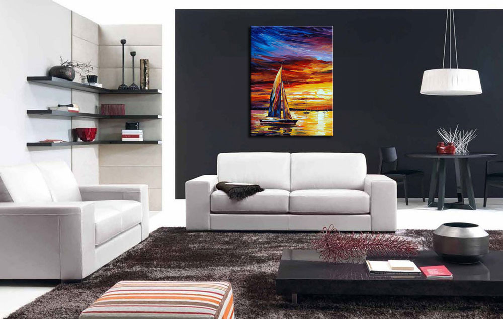 Zeilboot modern schilderij 90x120cm - Afbeelding 3