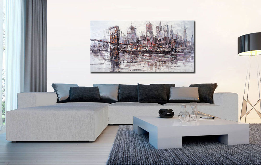 Brooklyn Bridge modern groot schilderij 180x90cm - Afbeelding 4