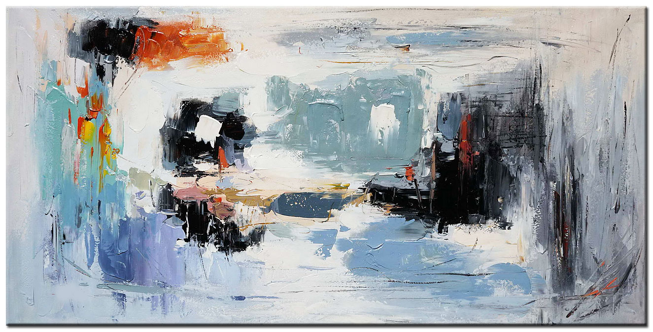 Abstract schilderij Blue Silence 180x90cm