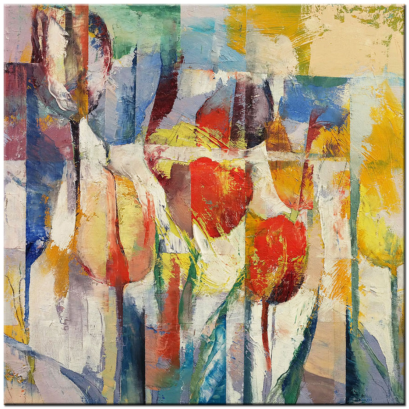 Tulpen abstract modern schilderij