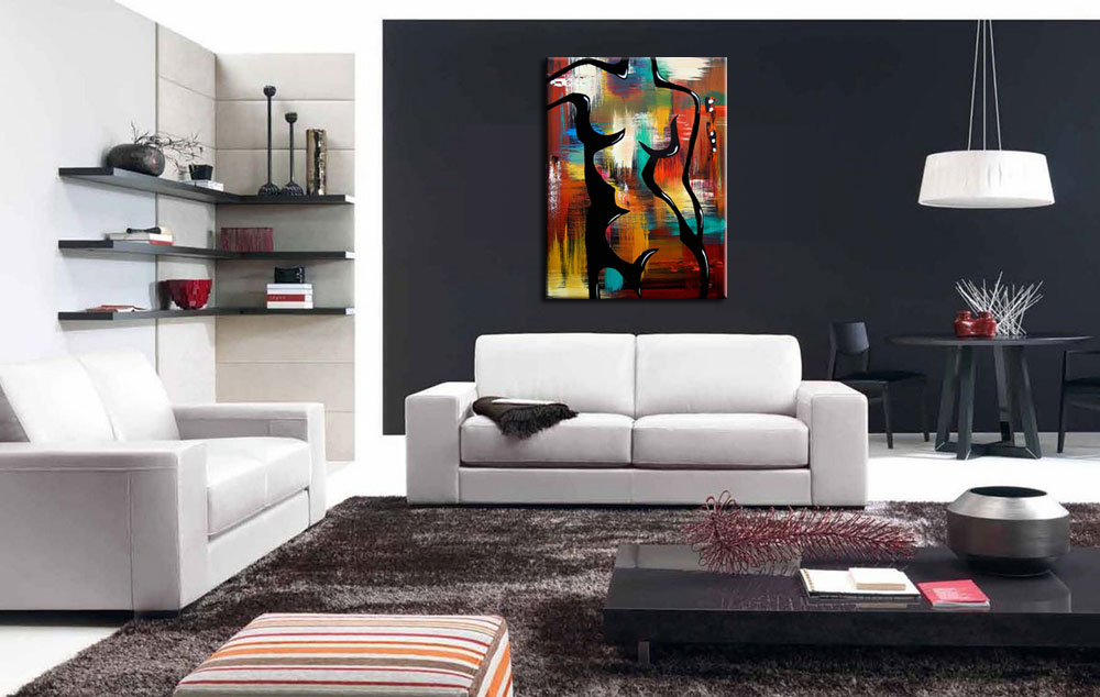 Abstract Vrouwenlichaam schilderij 90x120cm - Afbeelding 3