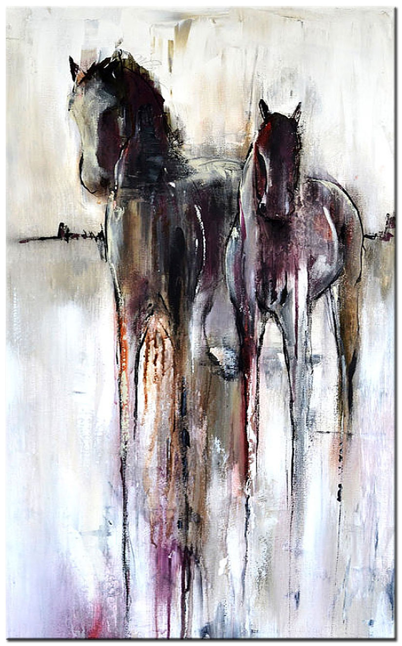 Paarden schilderij 80x120cm