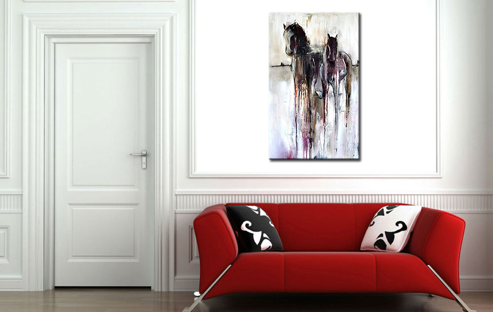 Paarden schilderij 80x120cm - Afbeelding 3