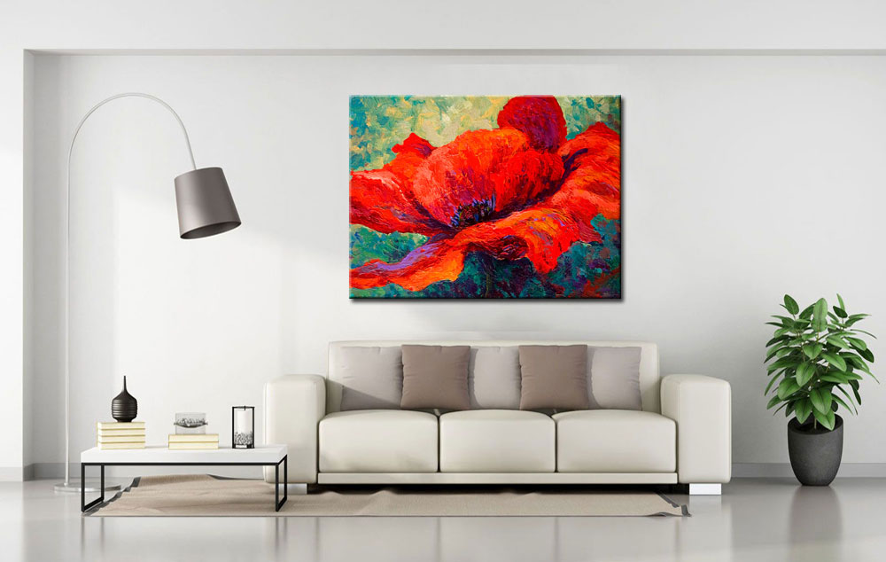 Bloemen schilderij Expressieve Klaproos 120x90cm - Afbeelding 2