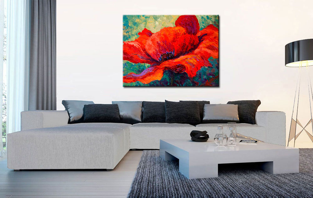 Bloemen schilderij Expressieve Klaproos 120x90cm - Afbeelding 3