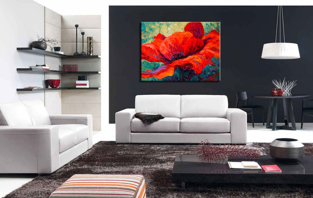 Bloemen schilderij Expressieve Klaproos 120x90cm - Afbeelding 4